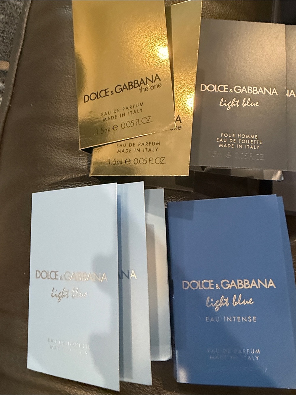 Dolce & Gabbana perfume sample cards